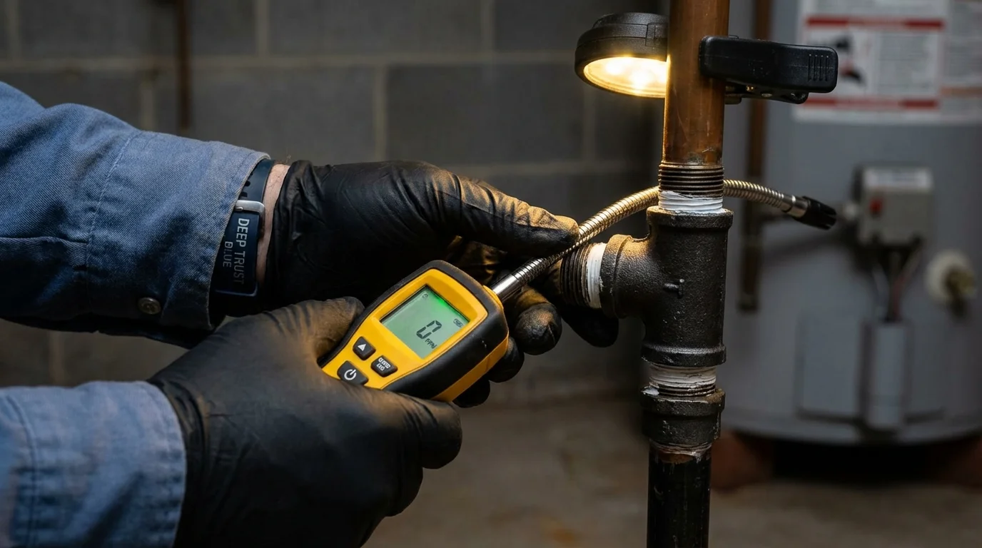 Gas leak detection with electronic sniffer by Johns Plumbing LLC in Laguna Niguel
